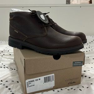 CLARKS MORRIS Weatherproof Brown Boots for Men Size 9
